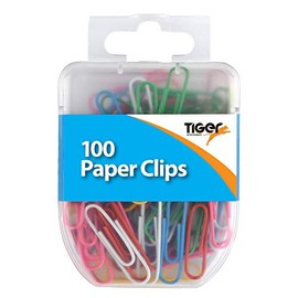 Tiger Paper Clips - Coloured - 100 Clips