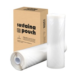 SousVideTools | Sustainapouch Vacuum Sealer Rolls | Pack of 2 | 20cm x 5m | Compostable Embossed Food Storage | Sous Vide Cooking & Freezing