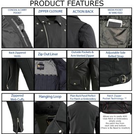 Xelement 'Reaper' Motorcycle Jacket with Reflective Skulls - Premium Buffalo Leather Jacket for Men - BXU10580 (Large)