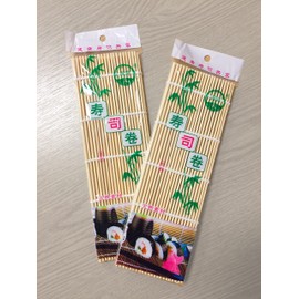 SET OF 2 JAPANESE STYLE SUSHI ROLL MAKER BAMBOO ROLLING ROLLER MAT PREPARATION EQUIPMENT 24 x 24cm