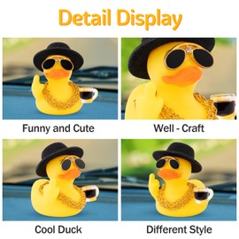 wonuu Rubber Duck Car Ornament Funny Office Gifts Duck Car Dashboard Decorations Quirky Decor Coffee Cup (M-Finger)