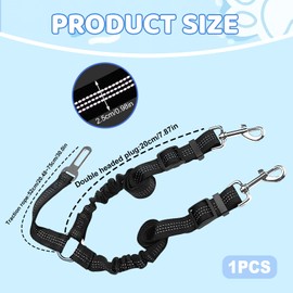 Dog Seat Belts for Cars Uk, Dog Car Seat Belt, Reflective Pet Dog Seat Belt Harness, Pet safety Constraints for Travel and Daily Use Shock absorption elastic lead suitable for all cars
