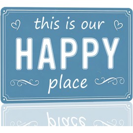 Porch Signs Porch Decor Funny Patio Metal Signs This Is Our Happy Place Sign For Outside Farmhouse Patio Decor