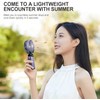 jiangler Portable Handheld Fan with Base and Lanyard USB Rechargeable