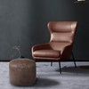 Thgonwid Unstuffed Faux Leather Pouf Cover, Handmade Footstool Ottoman Storage