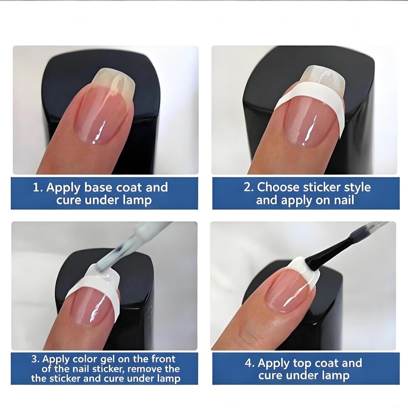 240Pcs French Manicure Nail Art Tip Guide Stickers