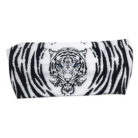 UNIK Ladies White Tiger Moisture-Wicking Comfortable Headband - Black/White