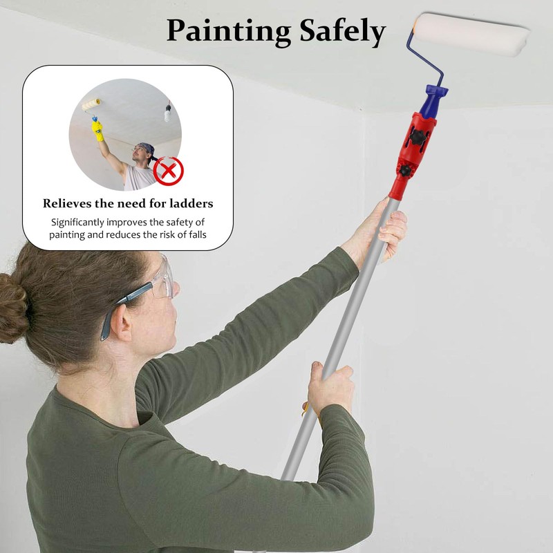 Les-Theresa Extendable Paint Brush Set, Paint Brush Extender Extension Pole