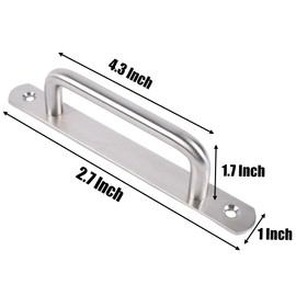 2 PCS Barn Door Handle，push Pull Door Handle，Stainless Steel Cabinet Handle Door Pulls，used for Cabinets and Wardrobes Drawer Handle，160mm/6.3 Inches Silver