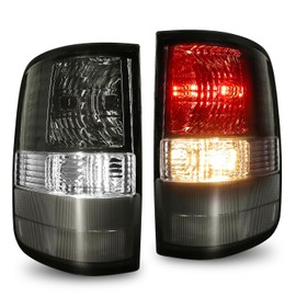 Par de luces traseras ahumadas con bombillas, compatibles con Ford F-150 2004 2005 2006 2007 2008, lámparas traseras estilo oscurecido del lado del conductor y del pasajero