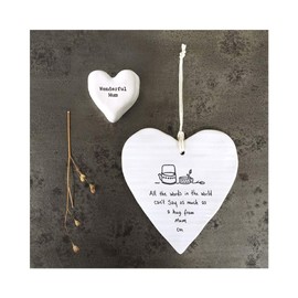 East of India White Heart Token - Wonderful Mum