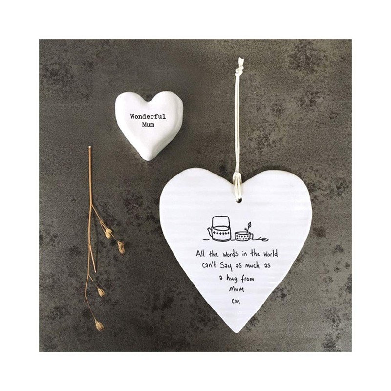 East of India White Heart Token - Wonderful Mum