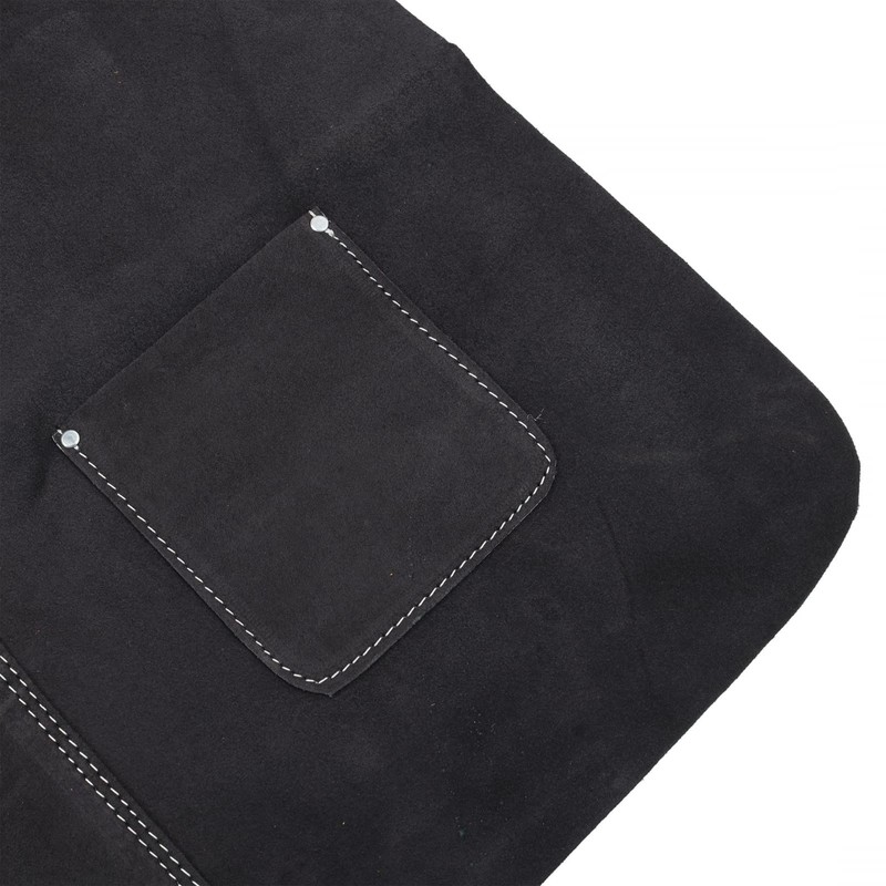 ToolTreaux Unisex Large Leather Workshop Black Apron Full Body with