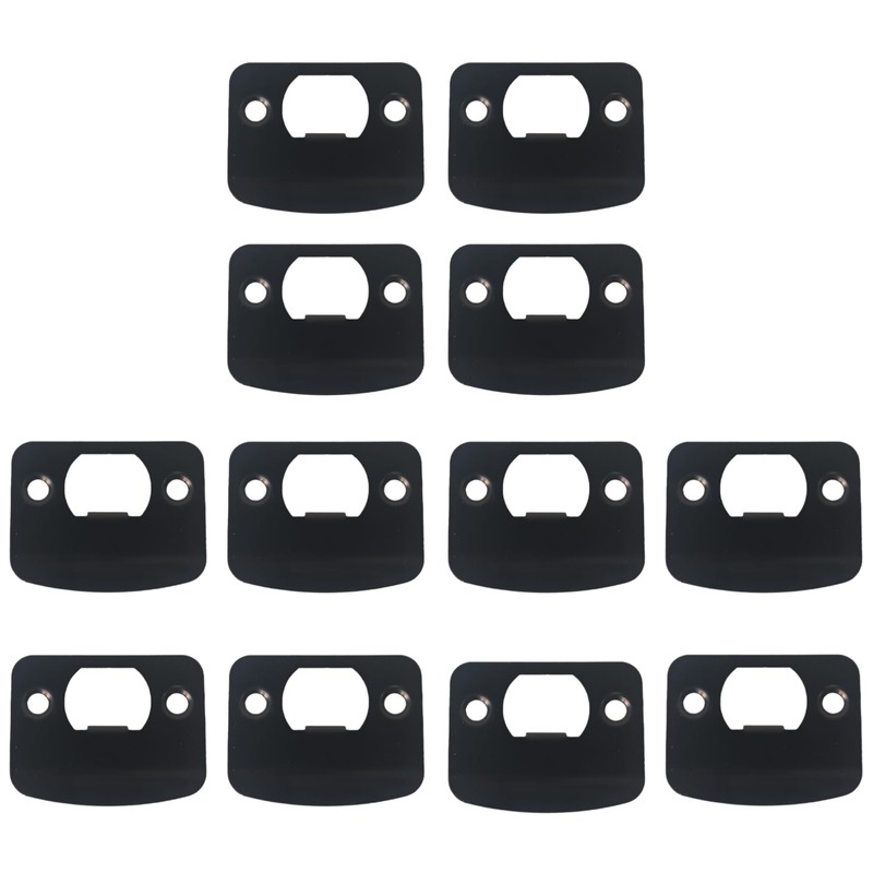 12-Piece Door Strike Plate Kit, Black Stainless Steel Deadbolt Covers