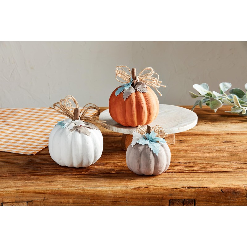 Mud Pie Orange Pastel Pumpkin Table SITTERS