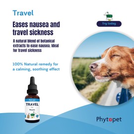 Phytopet Travel | 30ml | 100% Natural Herbal Remedy | Upset Stomaches, Ideal For Traveling | For Dogs, Cats, Birds, Horses, Pets |