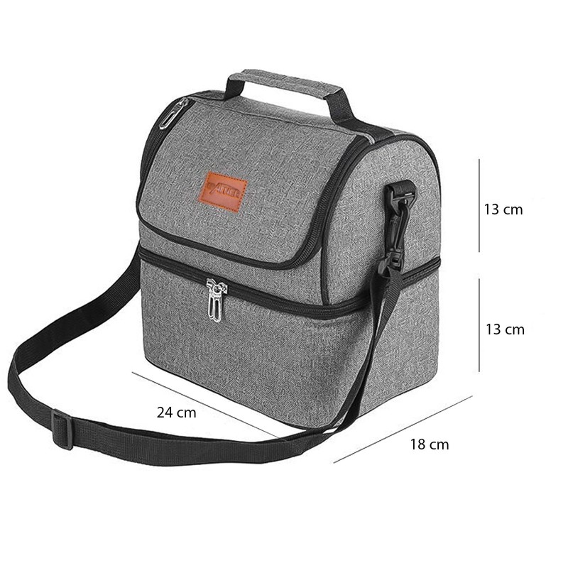 Grafner Premium Cool Bag Small 8L, 2 Compartments Shoulder Strap
