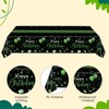 Xiliconie 3PCS Happy Birthday Tablecloth Green and Black Tablecloth Disposable