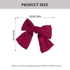 BAIYSFFG Bow Hair Clip,4 PCS Hair Bows Barrettes Solid Color,Soft Satin Silky Hair Bows for Women Girls