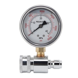 MIRIAM SONG High Pressure Washer Gauge with 3/8in Quick Connect Accessories for Pressure Washer,600 psi