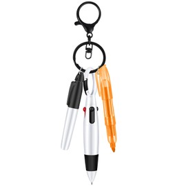 Colarr Nurse Pen Set, Include Tip Highlighter Permanent Marker Pen Retractable Ball Pen With Nursing Keychain Clip(Black)