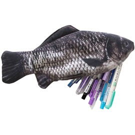 ZEPIQOR 1 x Fish Shaped Pencil Case Novelty Fish Pencil Case Fish Purse Funny Pencil Case with Padded Thick Foam Lining for School Classroom