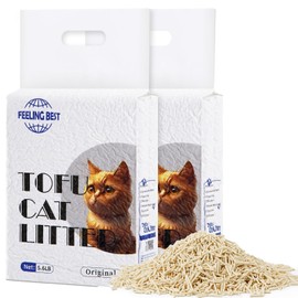 Tofu Cat Litter 11.2LB(5.6lb×2bag) Clumping, 100% Food Grade Raw Materials, Clumping,Flushable,Ultra Absorbent and Fast Drying,Solubility in Water,Really Dust-Free,Less Scattering