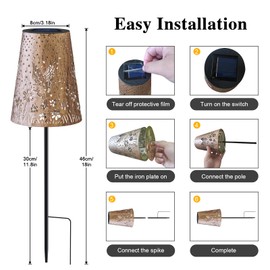 MMHF Solar Lights Outdoor Garden, LED Solar Pathway Lights Bright Metal Retro Waterproof, Outside Decorative Hummingbird Lanterns Solar Powered for Path Lawn Patio Yard Walkway (Hummingbird, 2 Pack)