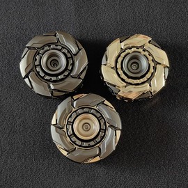 Fidget Spinner Toy, 1 Count Metal Design Stress Relief Toy, Open Armor Spinning Top Fidget Toy, Hand Spinner Toy for Adults:_Golden gray_1 Count