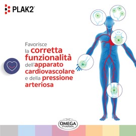 Omega Pharma - Plak2, Integratore Alimentare con Vitamina K2, D3 e DHA, Utile per la Funzionalità dell'Apparato Cardiovascolare - 30 Capsule