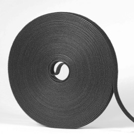1/2in x 50ft Hook and Loop Roll Black Straps Ties for Cable Management