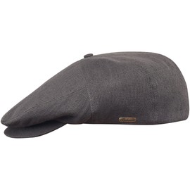 Sterkowski Swede Hat | 100% Natural Linen Flat Cap for Men and Women | Super Light Summer Peaked Cap, Mid-Grey, 58