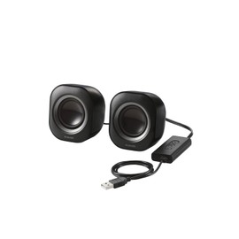 Elecom MS-P08USB3BK Speaker, USB Powered, Volume Adjustment, Mute Function, Maximum Output 4.4W, USB-A Connection, Compact, Black