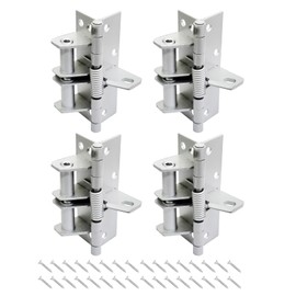 4 Pack 10cm Self-Closing Door Hinges, 4" Spring Door Hinge nterior Door Hinges Residential Hardware (Silver)