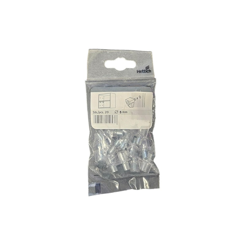 Pack of 20 Shelf Support 5 mm Plastic Transparent with