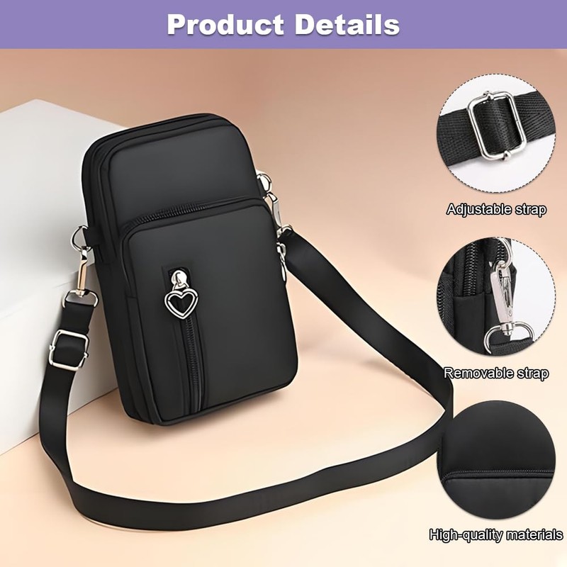 YDAKGUEY Crossbody Bags, Nylon Mini Shoulder Bag with Large Capacity