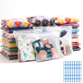 Mbsomnus 35 Pcs Reusable Ziplock Bags for Clothes 25x35cm/9.84x13.78in Hospital Bag Organiser Pouches Plastic Ziplock Bags Large for Travel Storage Home Clothes Packing Organiser
