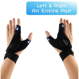 LED Flashlight Gloves - Waterproof, Ideal for Camping, Fishing & Repairing - Unique Christmas Gifts for Men, Boyfriends or Gadget Lovers