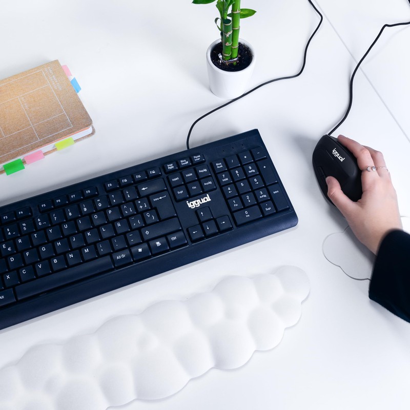 iggual Ratón Vertical USB ERGO-V 2400DPI Black