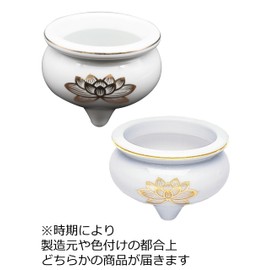マルエス 御仏具 白上金ハス香炉 3.5寸 10S093-35 ホワイト