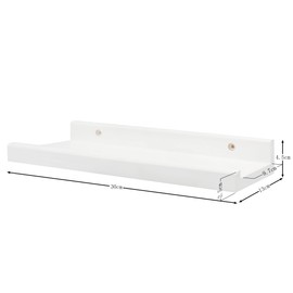 YOYAI Decorative Shelf, Wall Shelf, Wall Shelf, Natural, U-Shaped, Expanding Storage Space, Mounting with Screws, Electric Drill Required (1, White, 11.8 inches (30 cm)