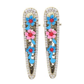 FRCOLOR 2pcs Mini Flower Hair Clips Elegant Metal Hair Accessories with Charming Floral Details Durable for Weddings Parties and Everyday Use