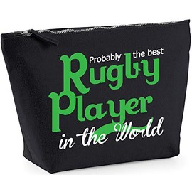 Hippowarehouse Probably The Best Rugby Player In The World printed make up cosmetic wash bag 18x19x9cm