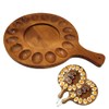 Reversible Deviled Egg Tray Multi-Holes Round Egg Platter Thickened Wooden