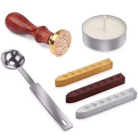 Sealing Stamp Wax, Seal Stamp Kit, Stamp Seal Stick, Vintage Wax Seal Stamp, Wax Sealing Stamps Set, with Gift Box, for Fancy Greetings Wedding Invitation Letter Postage Letter (Brown)