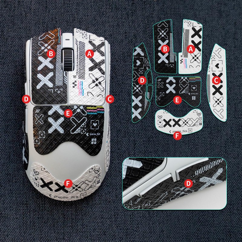 ULTRAEQUIP 2-in-1 Mouse Grip Tape Set for Viper V3 Pro,