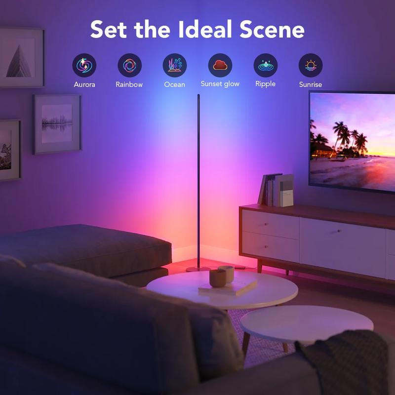 Govee RGBICW Smart Corner Lamp (Matter Compatible) Floor lamp:_Silver