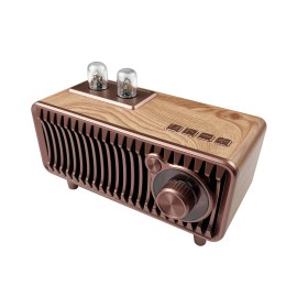Vintage Wooden Retro 20W Portable Wireless Speaker with FM Radio Support U Disk TF Card Aux for Home Officecolor: Rose Gold