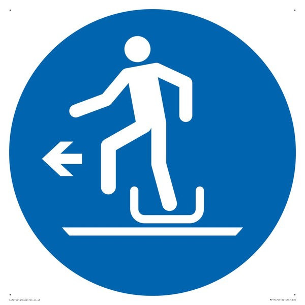 Mandatory: Alighting from toboggan to the left Sign - 300x300mm - S30
