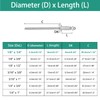 BUXIMN 330pcs 1/8" x 1/4" Pop Rivets, Aluminum Rivets Dome-Head